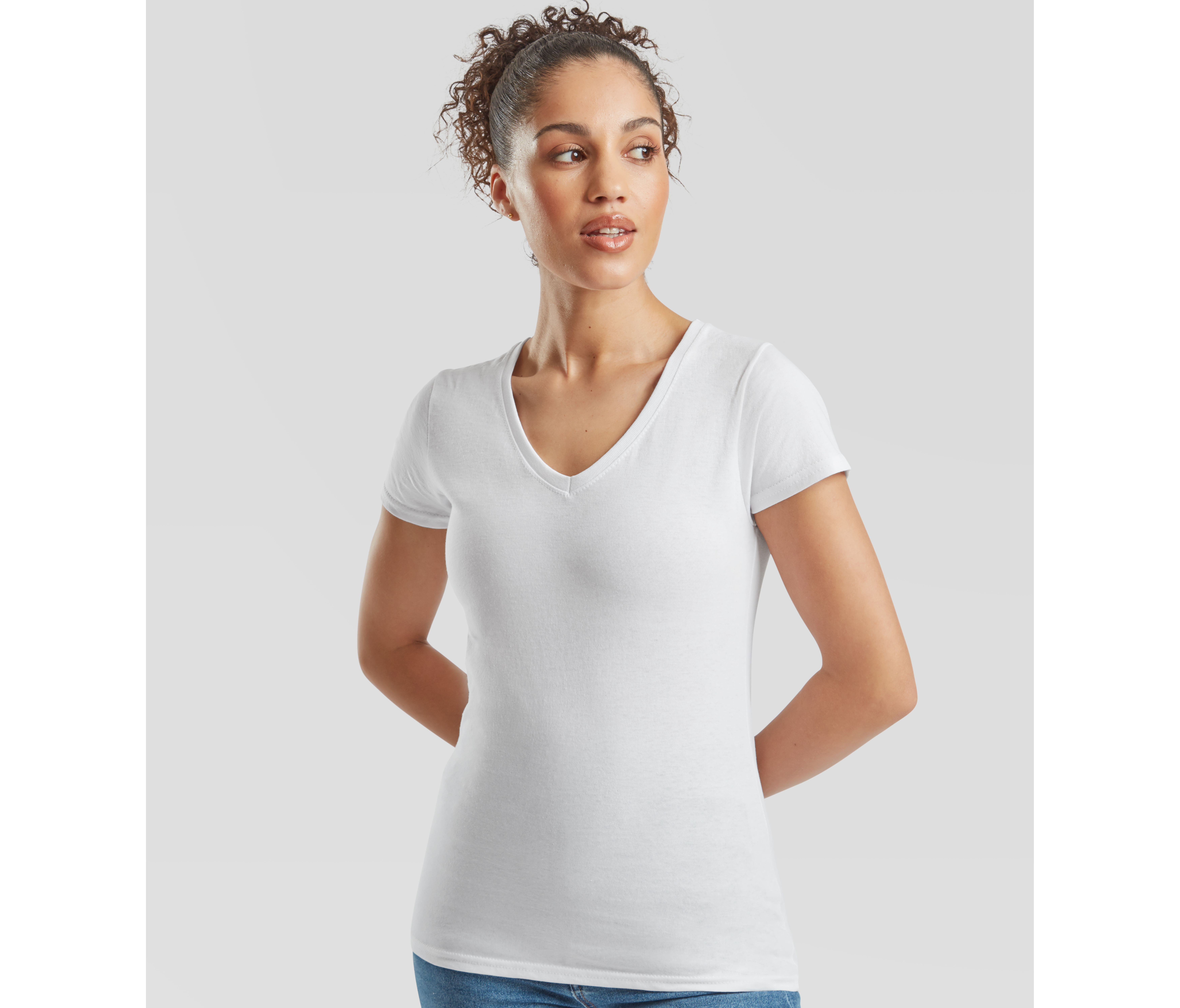 LADIES VALUEWEIGHT V-NECK T