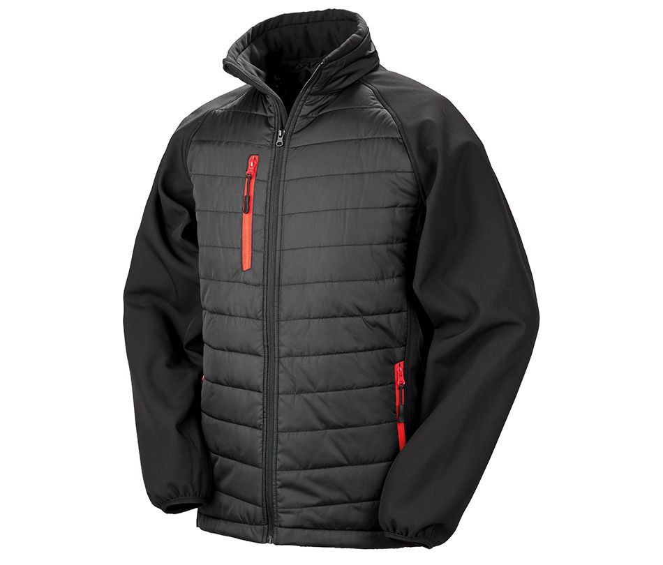 BLACK COMPASS PADDED SOFTSHELL JACKET
