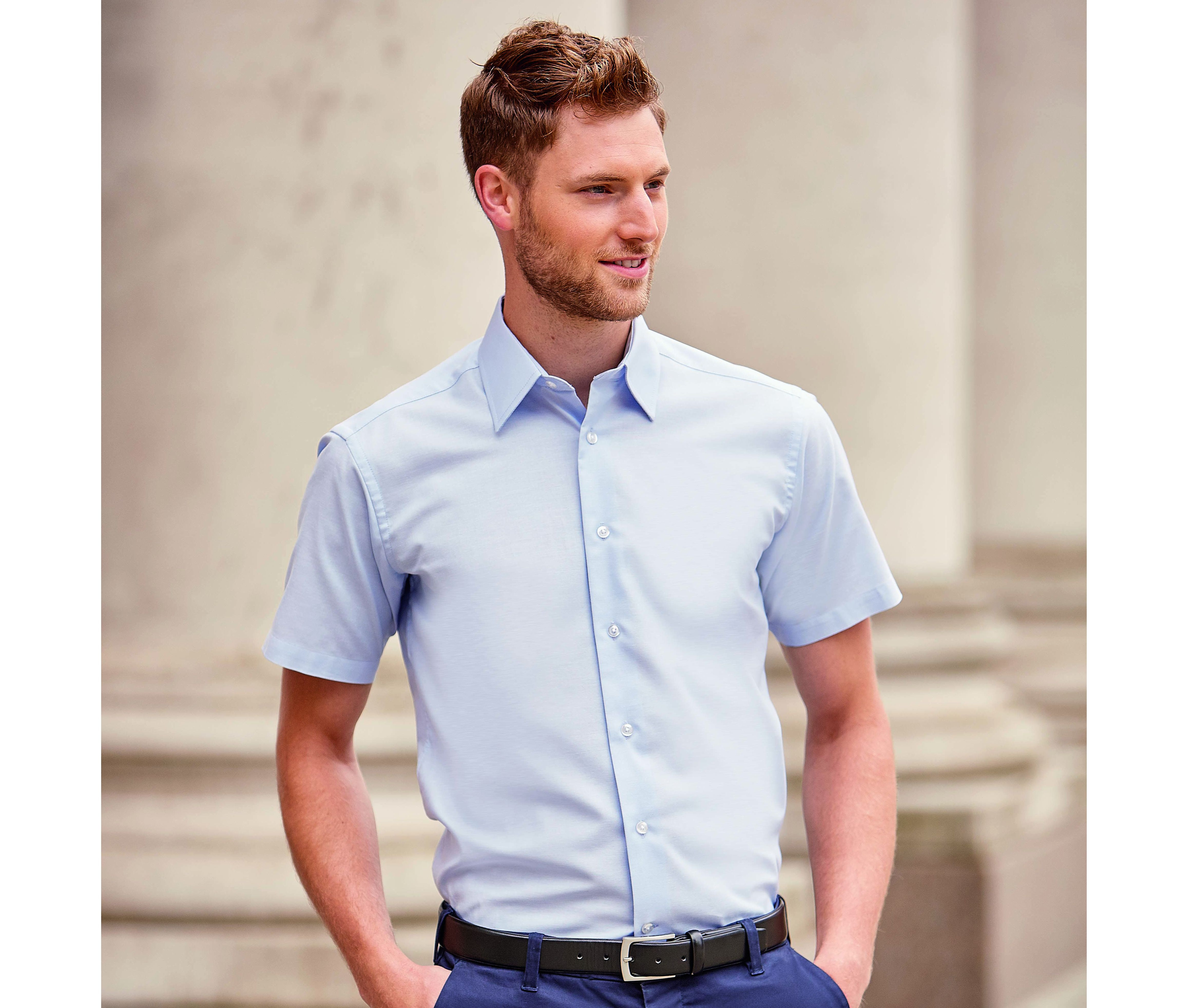 MEN'S SHORT SLEEVE TAILORED OXFORD SHIRT