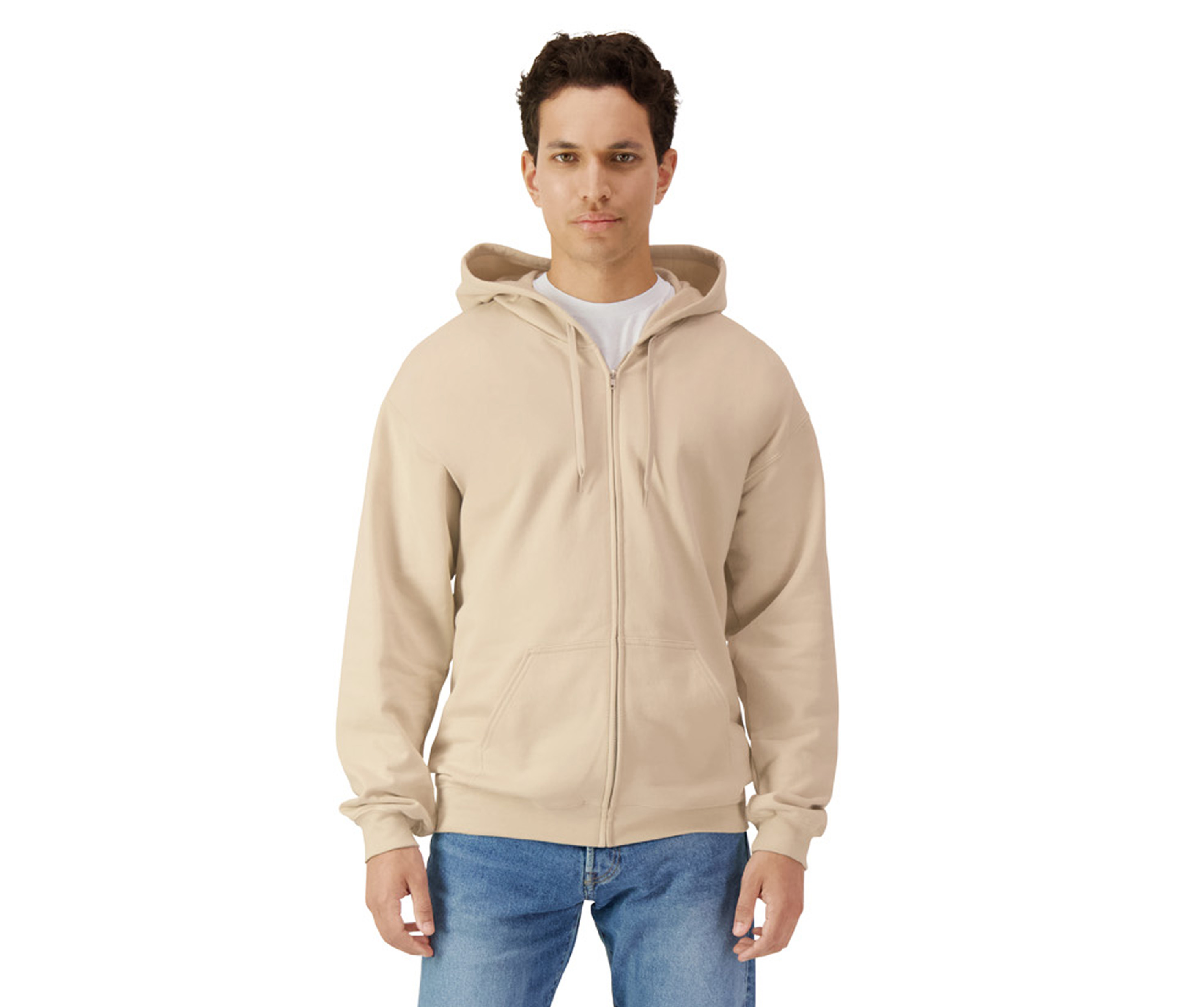 SOFTSTYLE MIDWEIGHT FLEECE ADULT FULL ZIP HOODED SWEATSHIRT