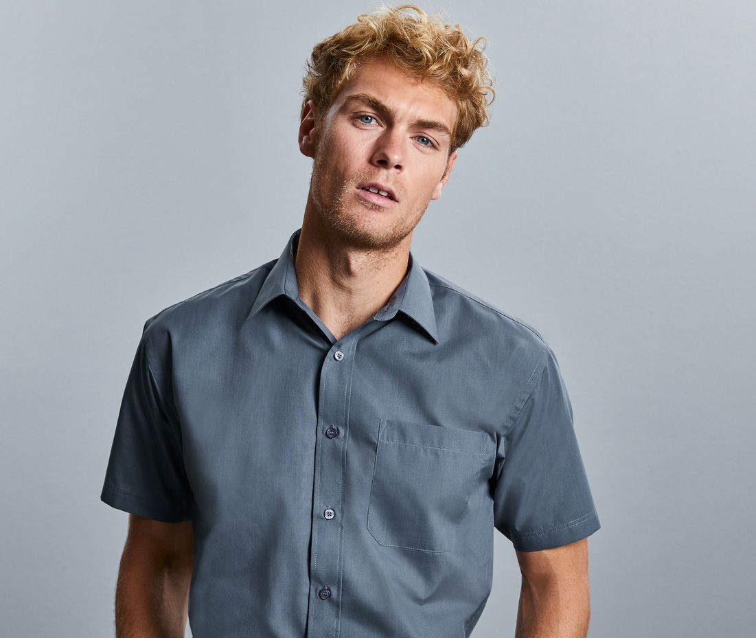 MEN'S SHORT SLEEVE CLASSIC POLYCOTTON POPLIN SHIRT