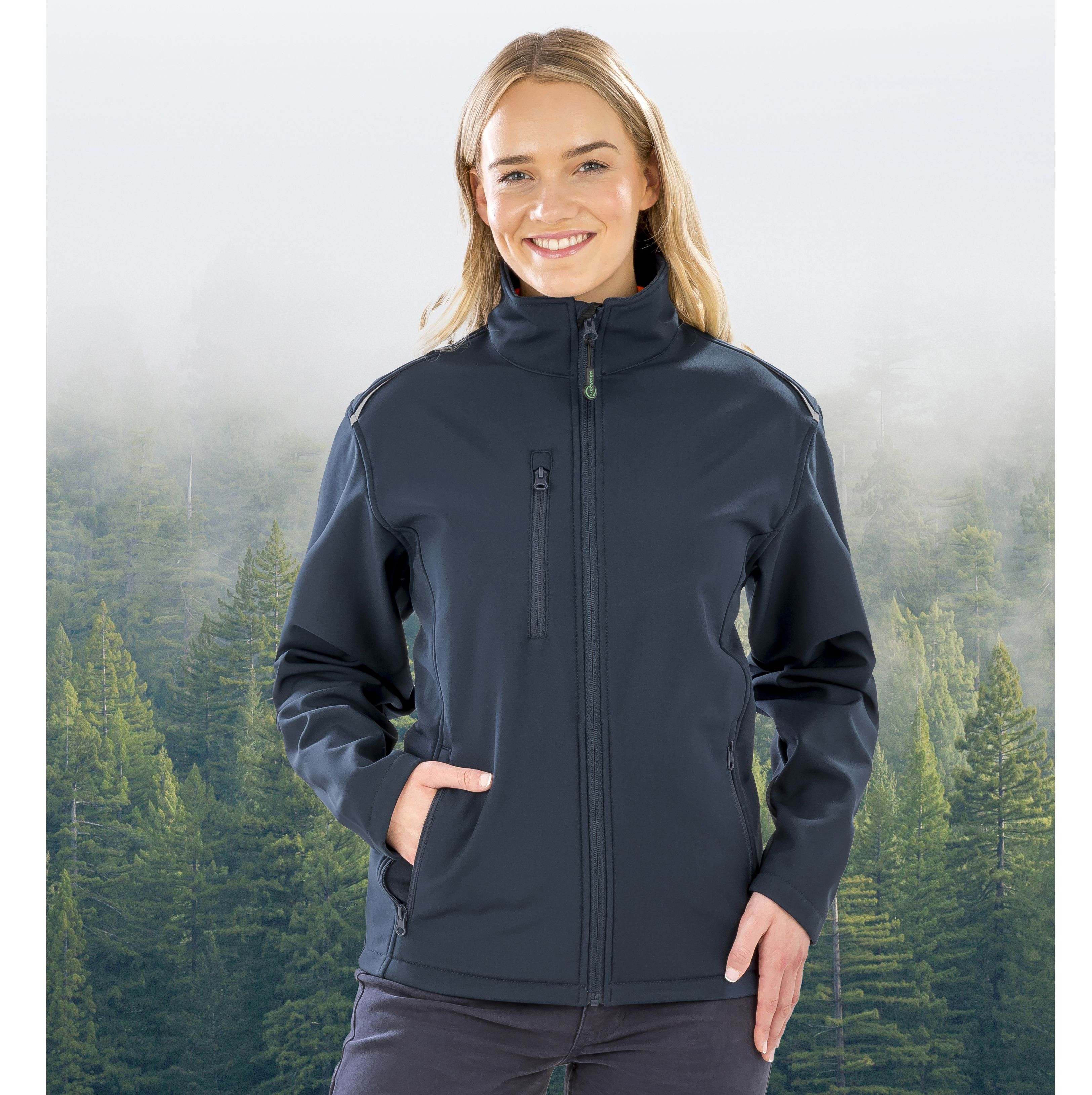 WOMENS RECYCLED 3-LAYER PRINTABLE SOFTSHELL JACKET