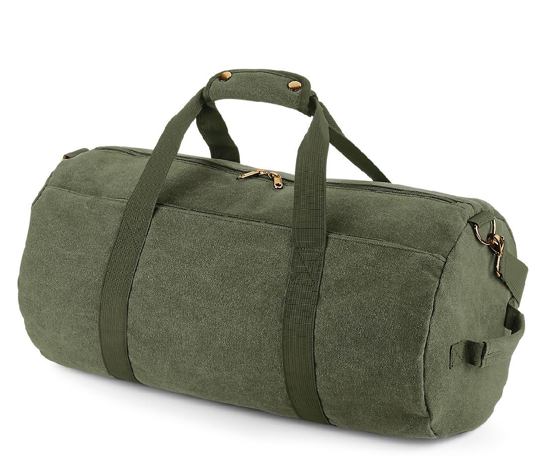 VINTAGE CANVAS BARREL BAG