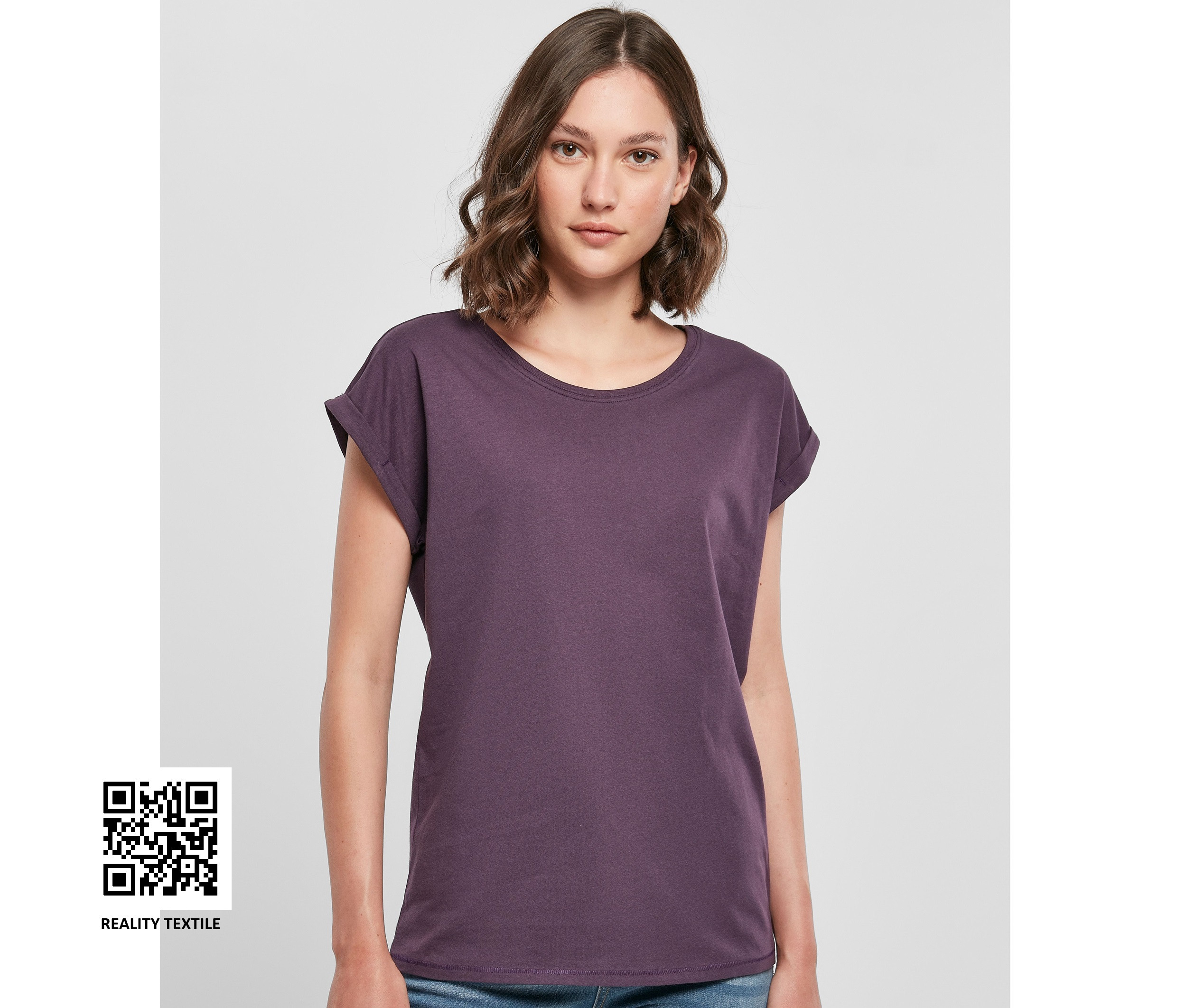 LADIES EXTENDED SHOULDER TEE