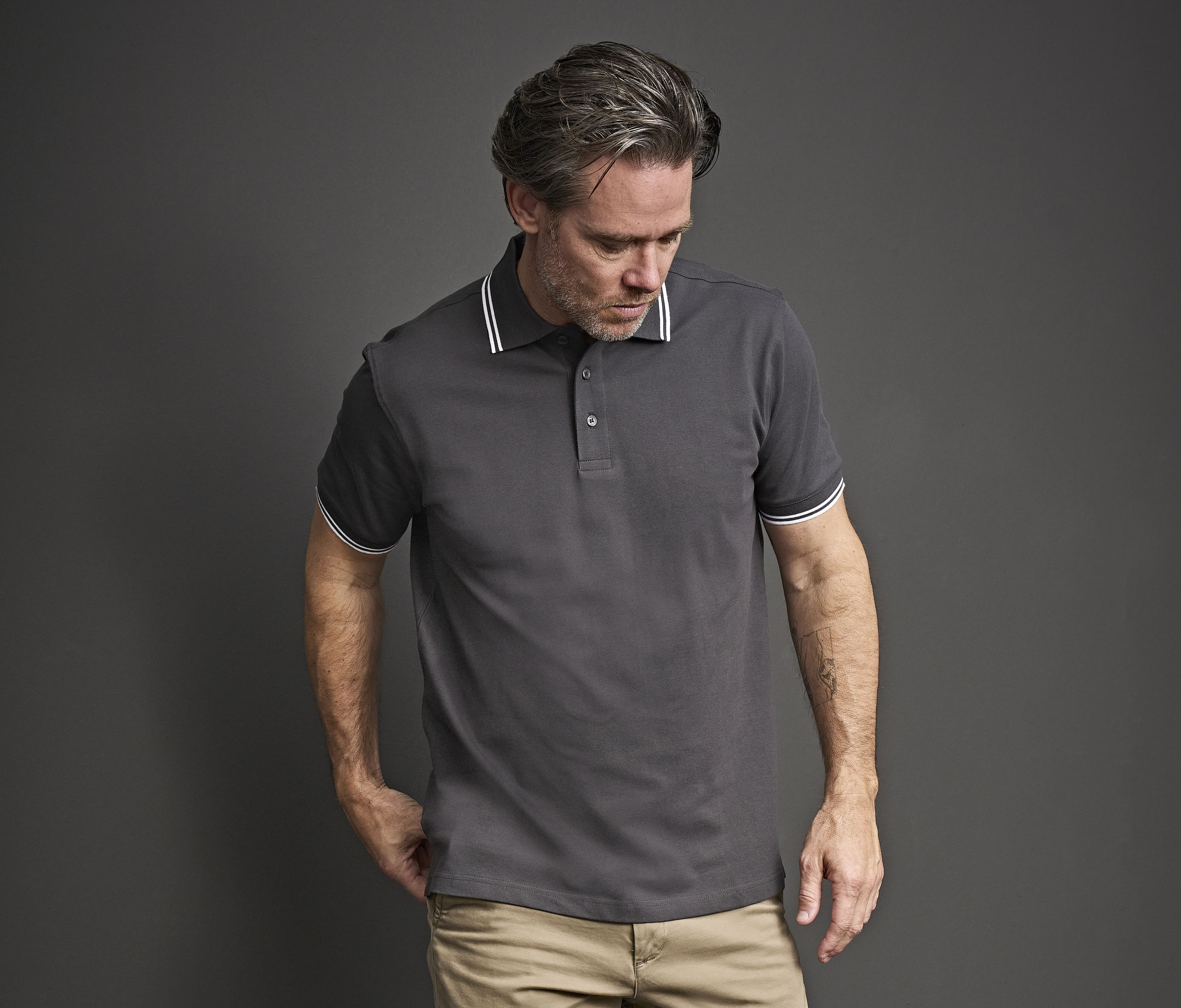 LUXURY STRIPE STRETCH POLO