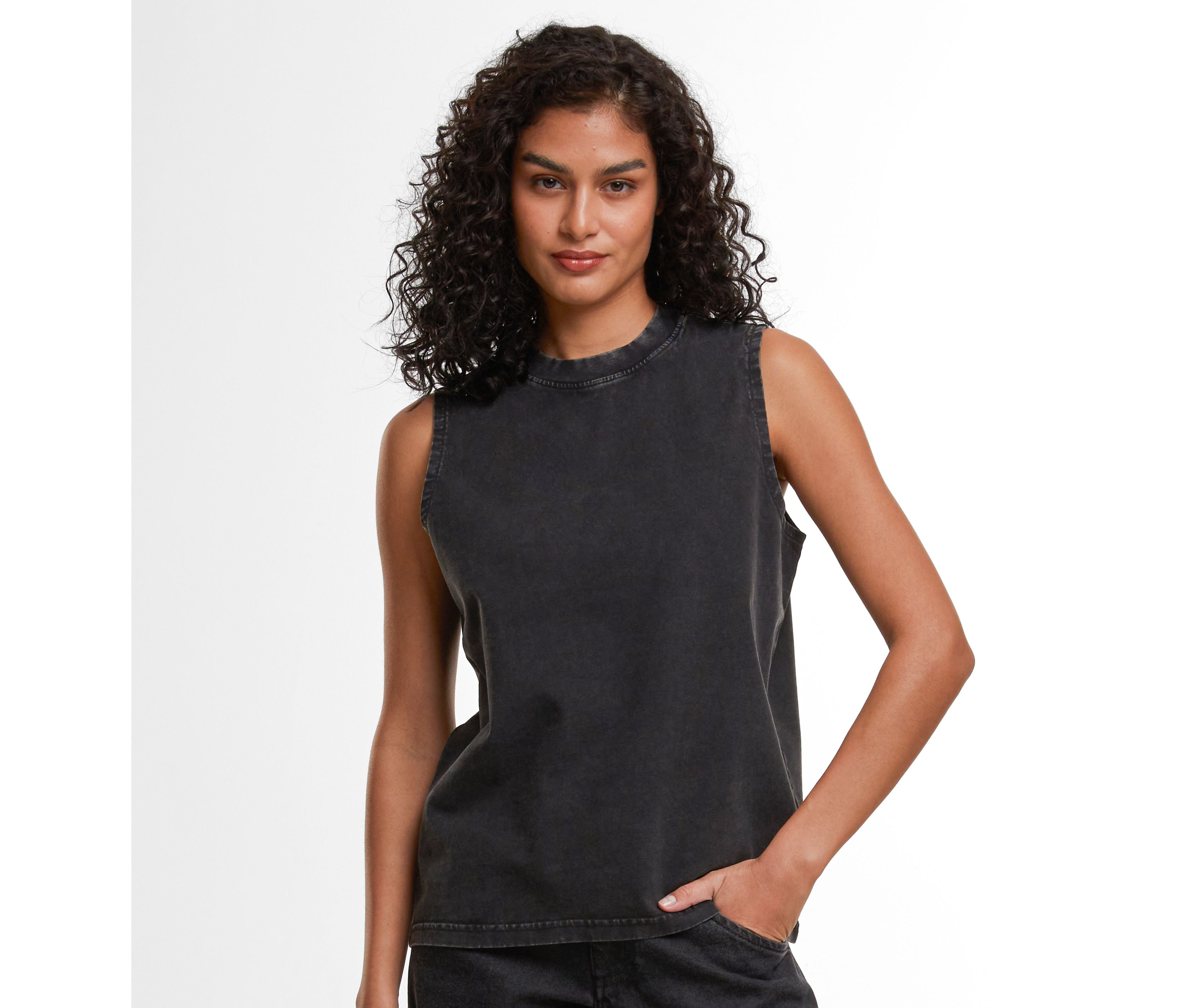 LADIES VINTAGE WASHED SLEEVELESS TEE