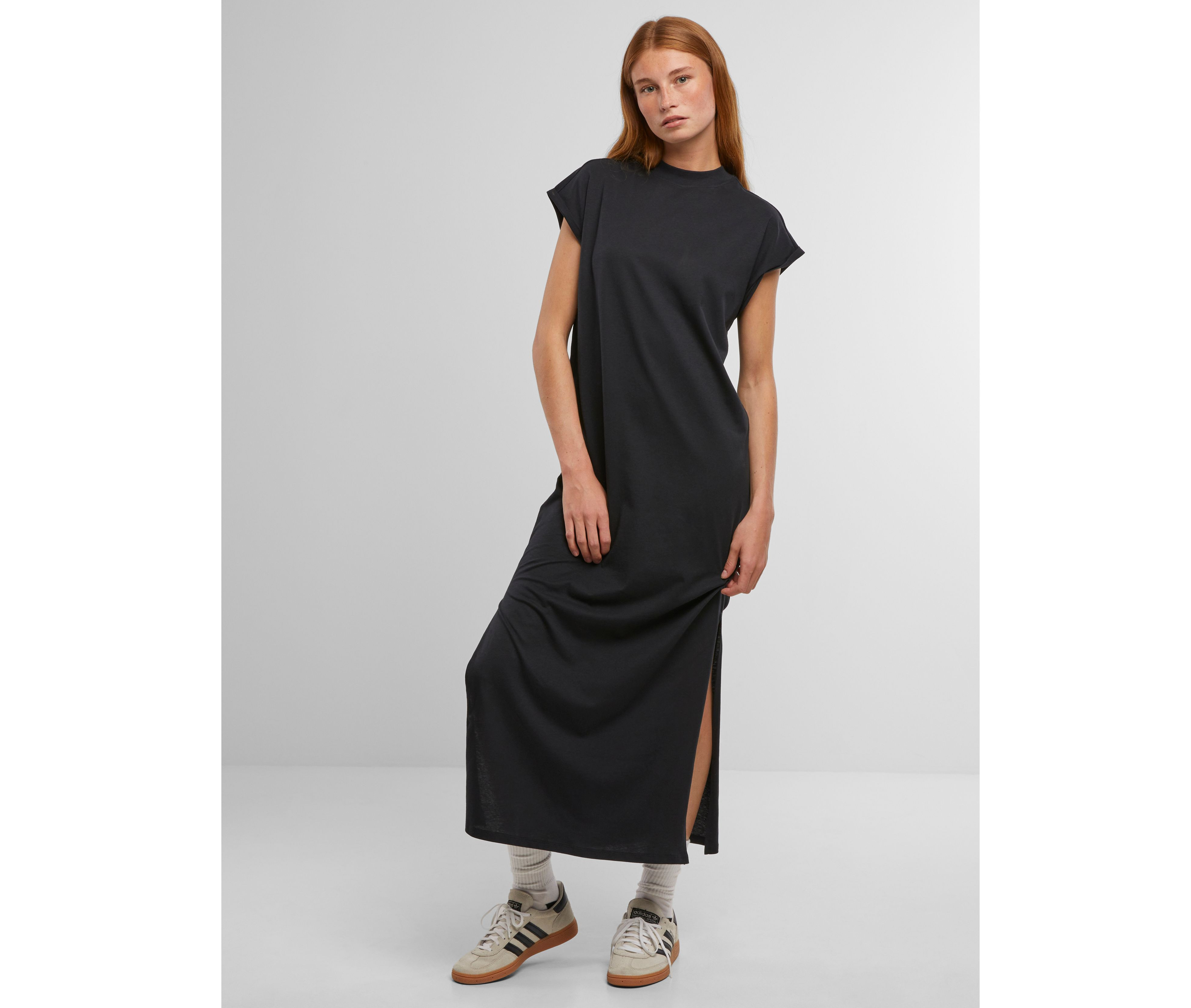 LADIES LONG EXTENDED SHOULDER DRESS