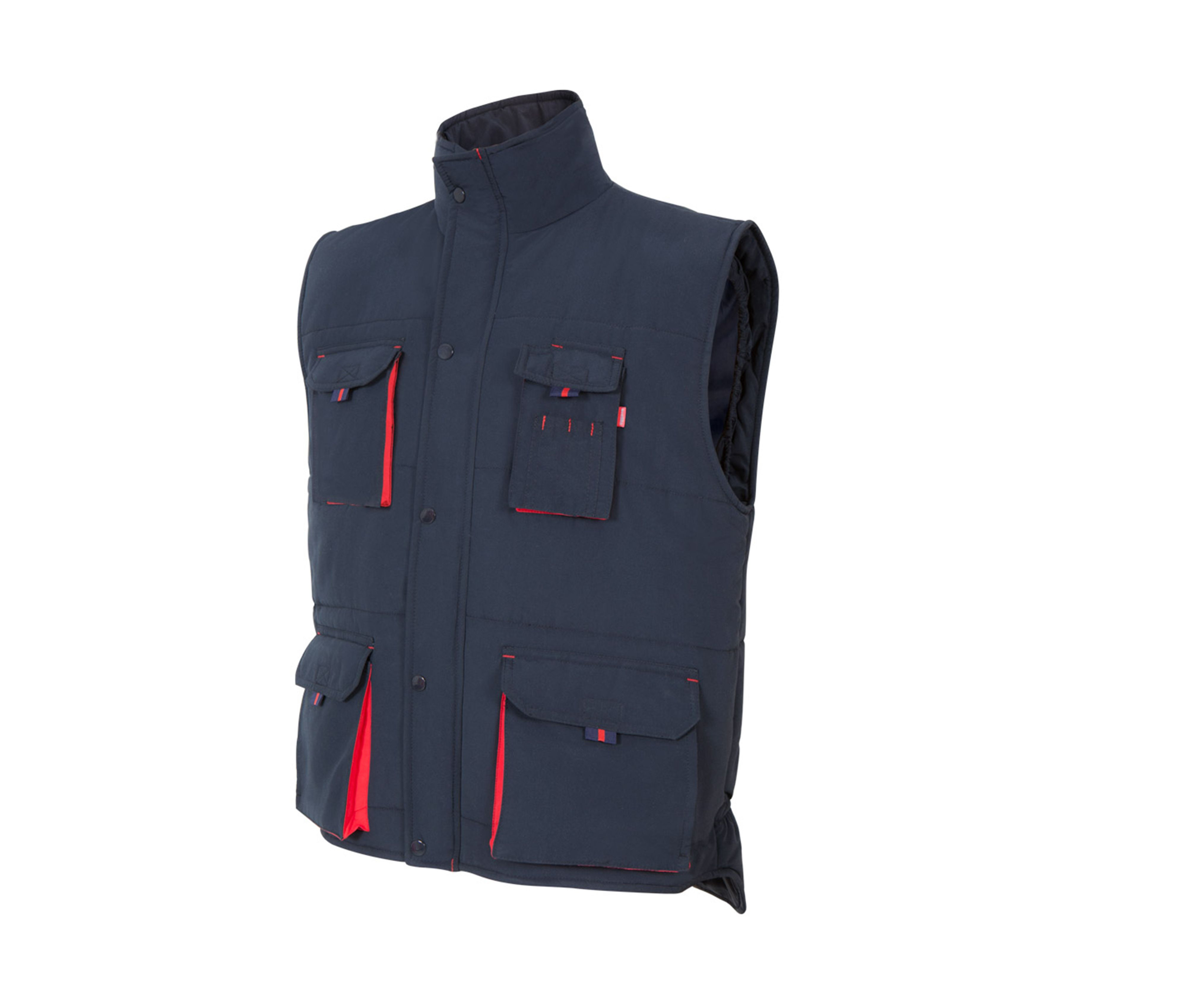 TWO-TONE MULTI-POCKET PADDED VEST