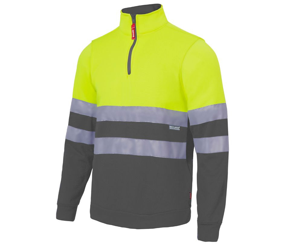 TWO-TONE HIGH VISIBILITY ZIP SWEATSHIRT