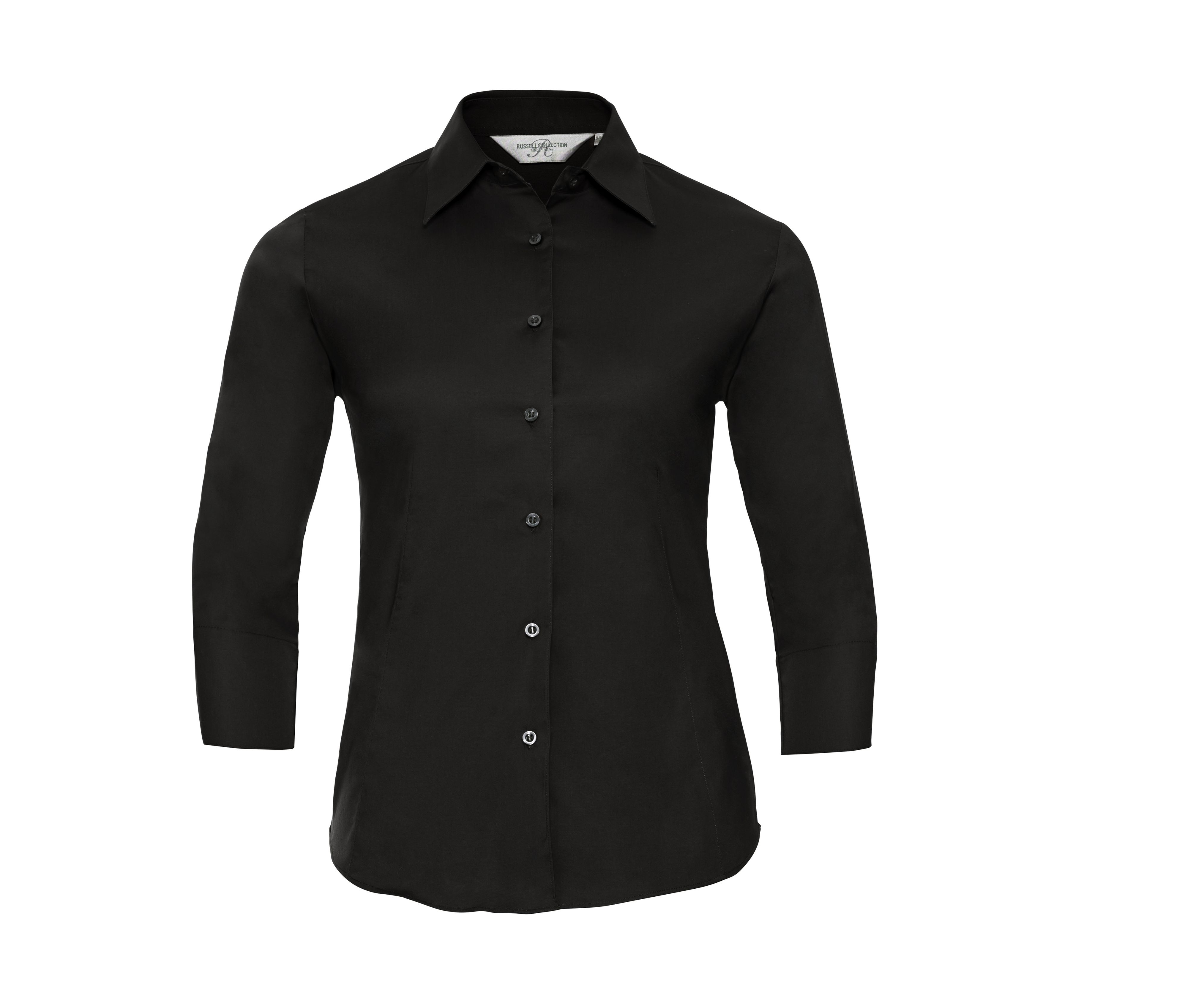 LADIES' 3/4 SLEEVE FITTED STRETCH SHIRT