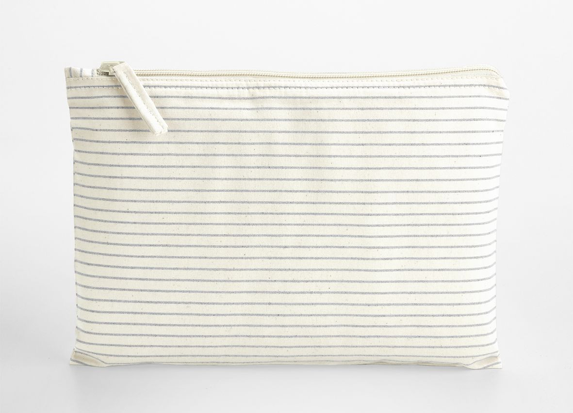 STRIPED ORGANIC COTTON ACCESSORY POUCH