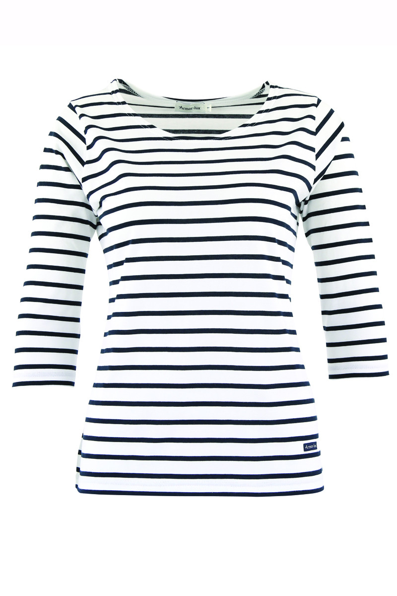 SHIRT IM MARINE-STIL 3/4 ARMELN "CAP COZ"
