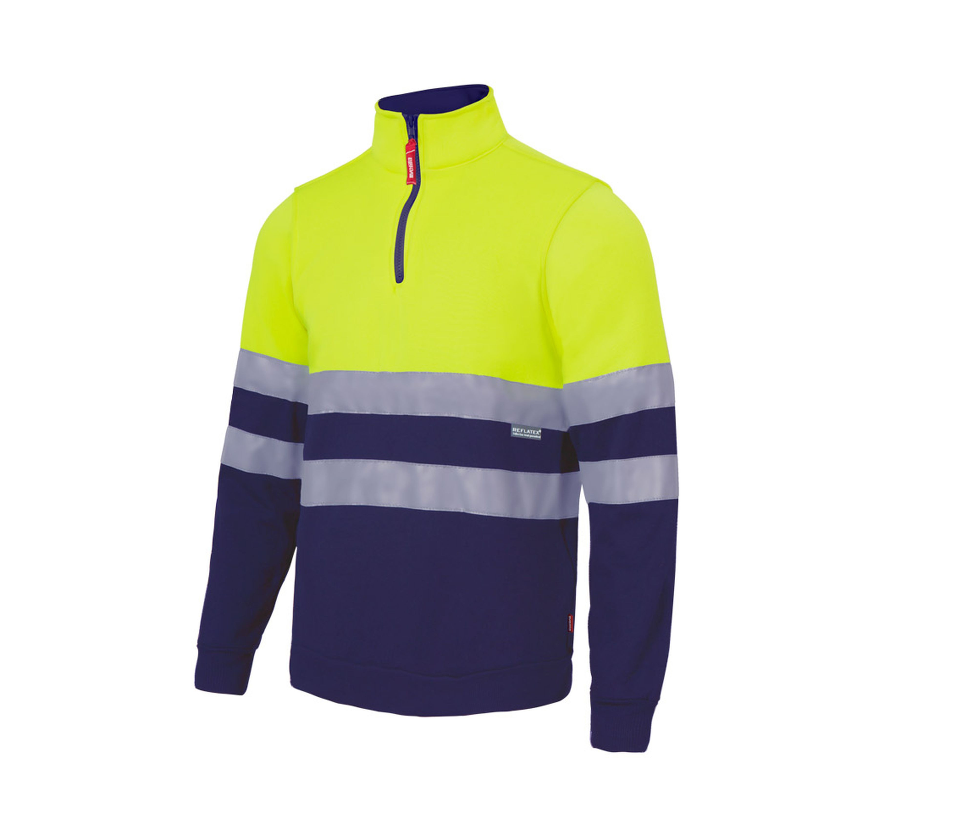 TWO-TONE HIGH VISIBILITY ZIP SWEATSHIRT
