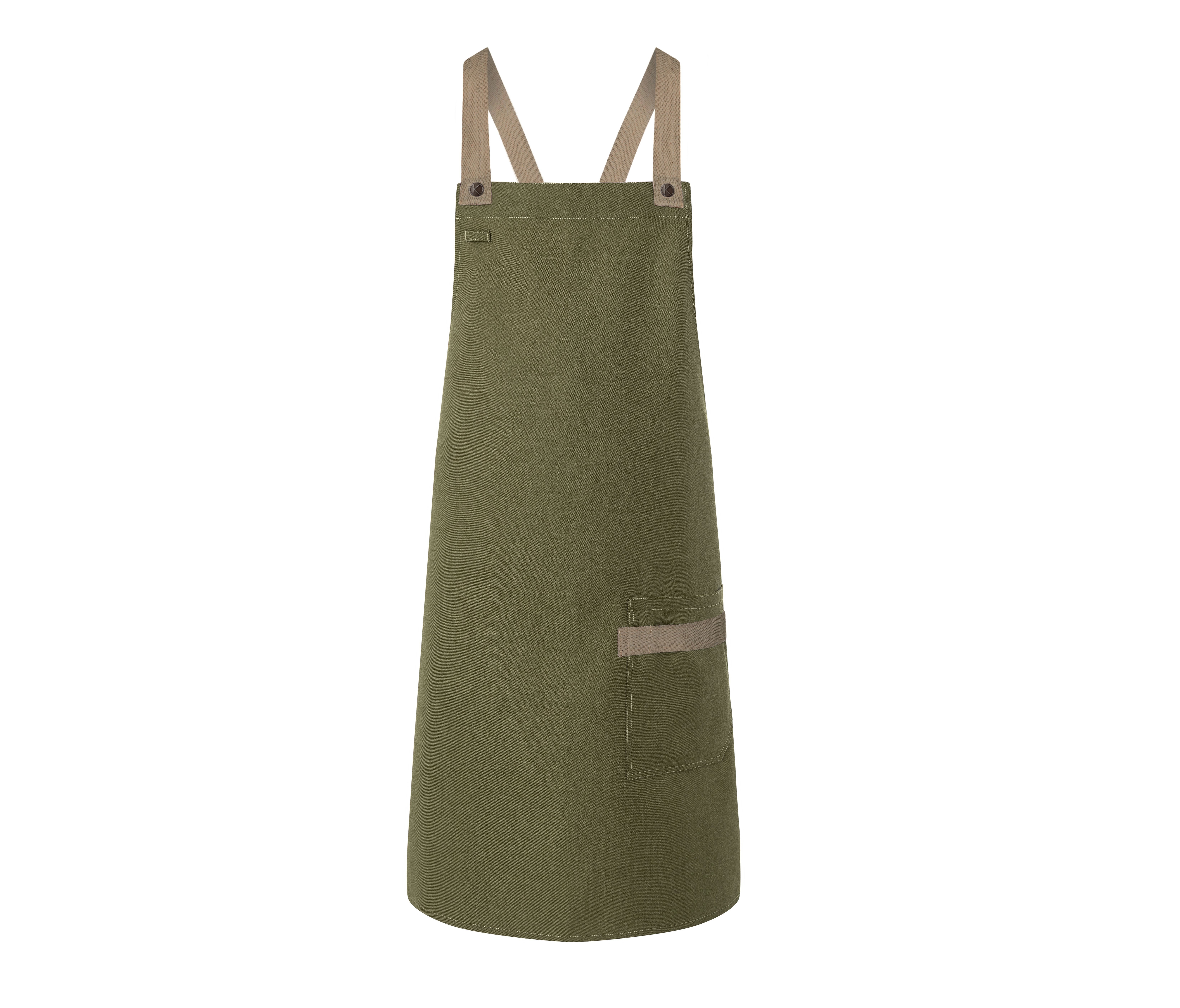 Bib Apron Urban-Look with Cross Straps and Pocket