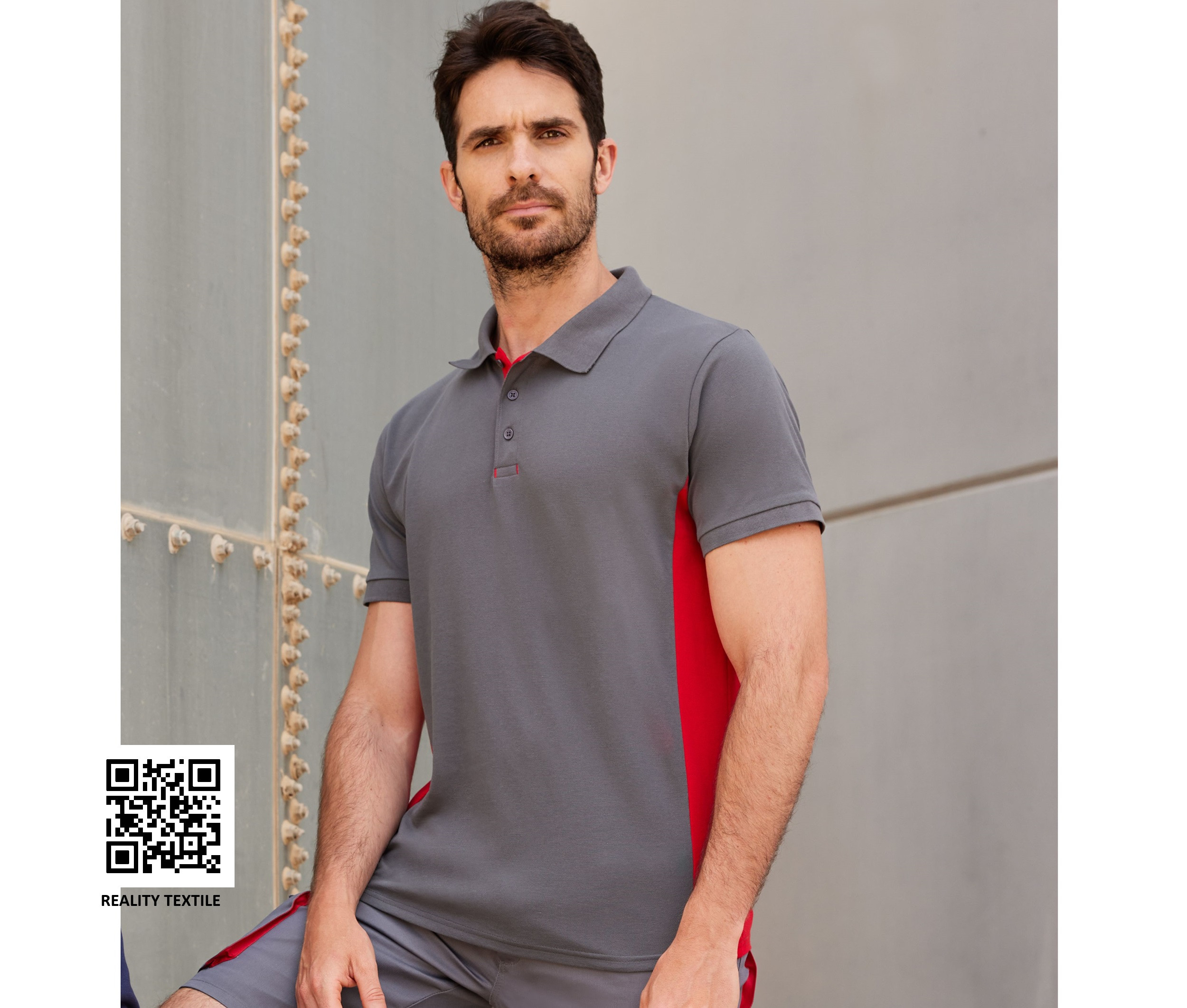 TWO-TONE SHORT SLEEVE POLO SHIRT