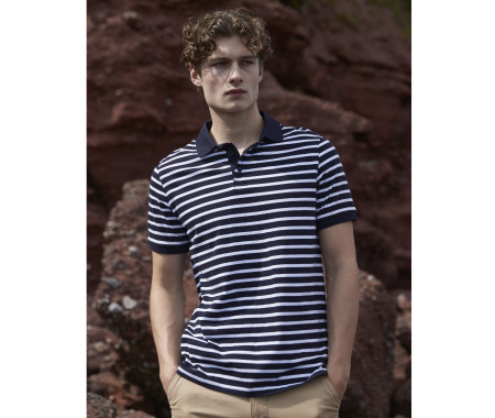 STRIPED JERSEY POLO SHIRT