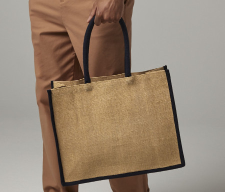 NATURAL STARCHED JUTE CLASSIC SHOPPER