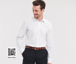 MEN'S LONG SLEEVE TAILORED HERRINGBONE SHIRT