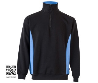 TWO-TONE HALF-ZIP SWEATSHIRT