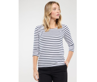 SHIRT IM MARINE-STIL 3/4 ARMELN "CAP COZ"